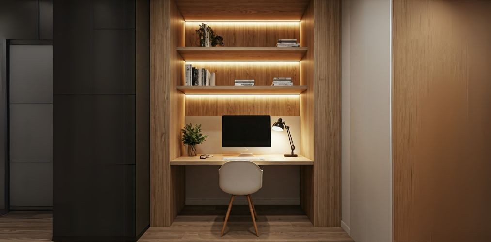 Study room with wooden table and shelves - Beautiful Homes