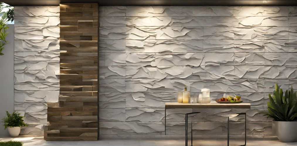 Grey 3D outdoor wall tiles design - Beautiful Homes