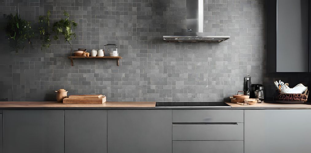 Grey matte ceramic tiles for kitchen backsplash - Beautiful Homes