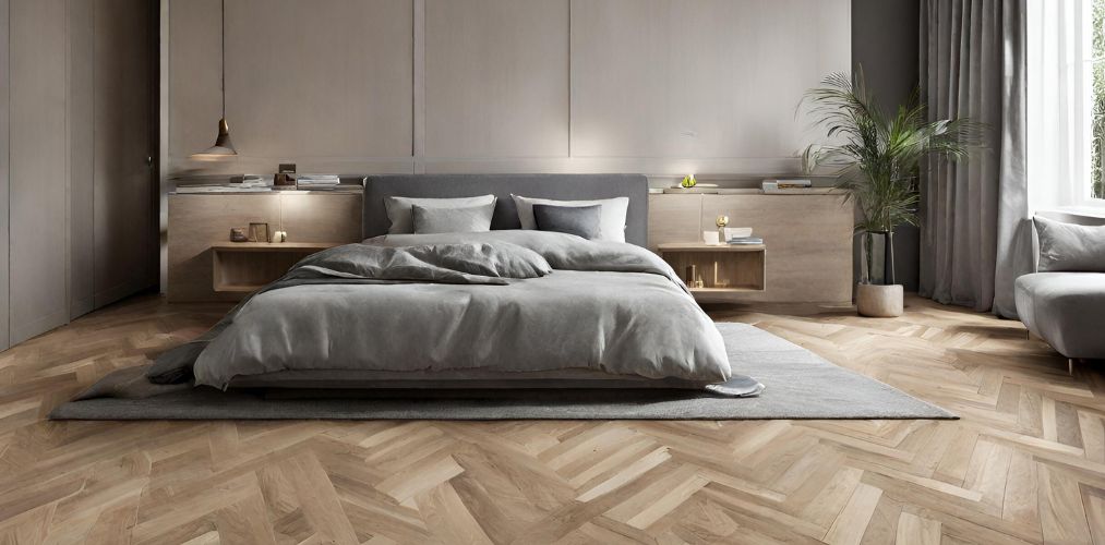Herringbone flooring design for bedroom - Beautiful Homes