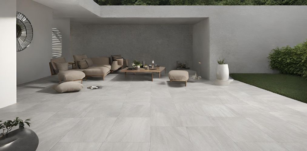 Light grey vitrified outdoor tiles - Beautiful Homes