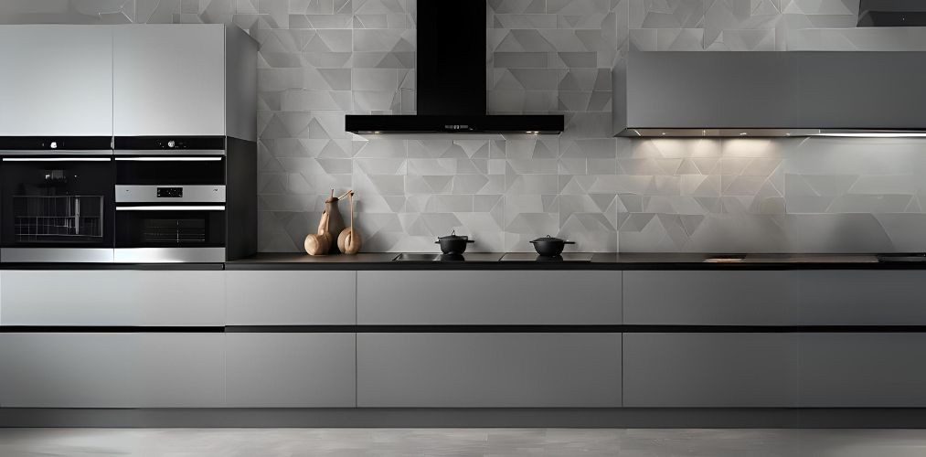 Modern textured grey matte tiles for kitchen backsplash - Beautiful Homes