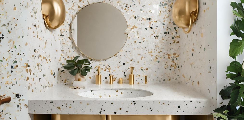 Terrazzo wall tiles with countertop - Beautiful Homes