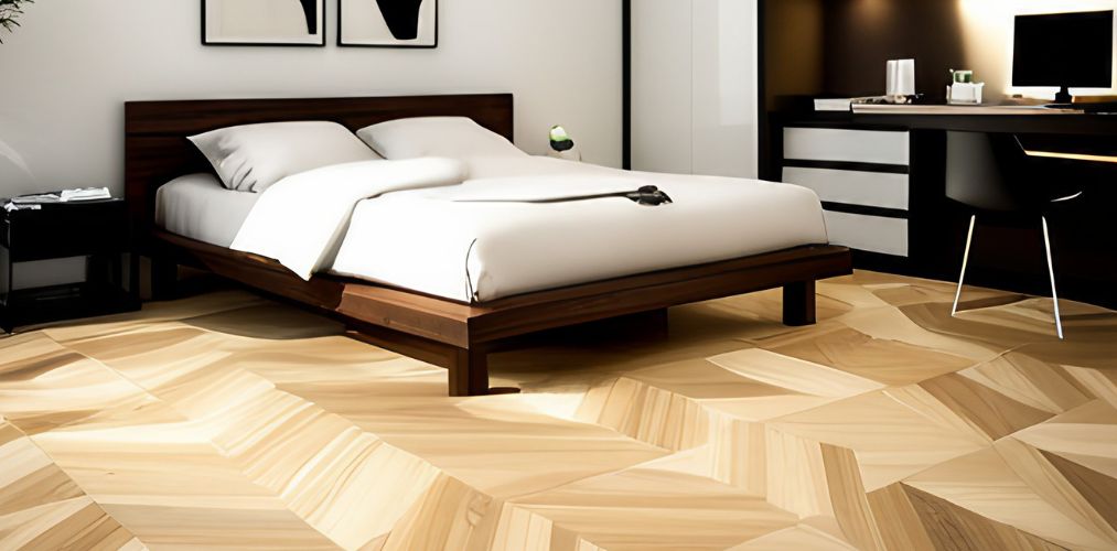Wooden floor tiles design for bedroom-Beautiful Homes
