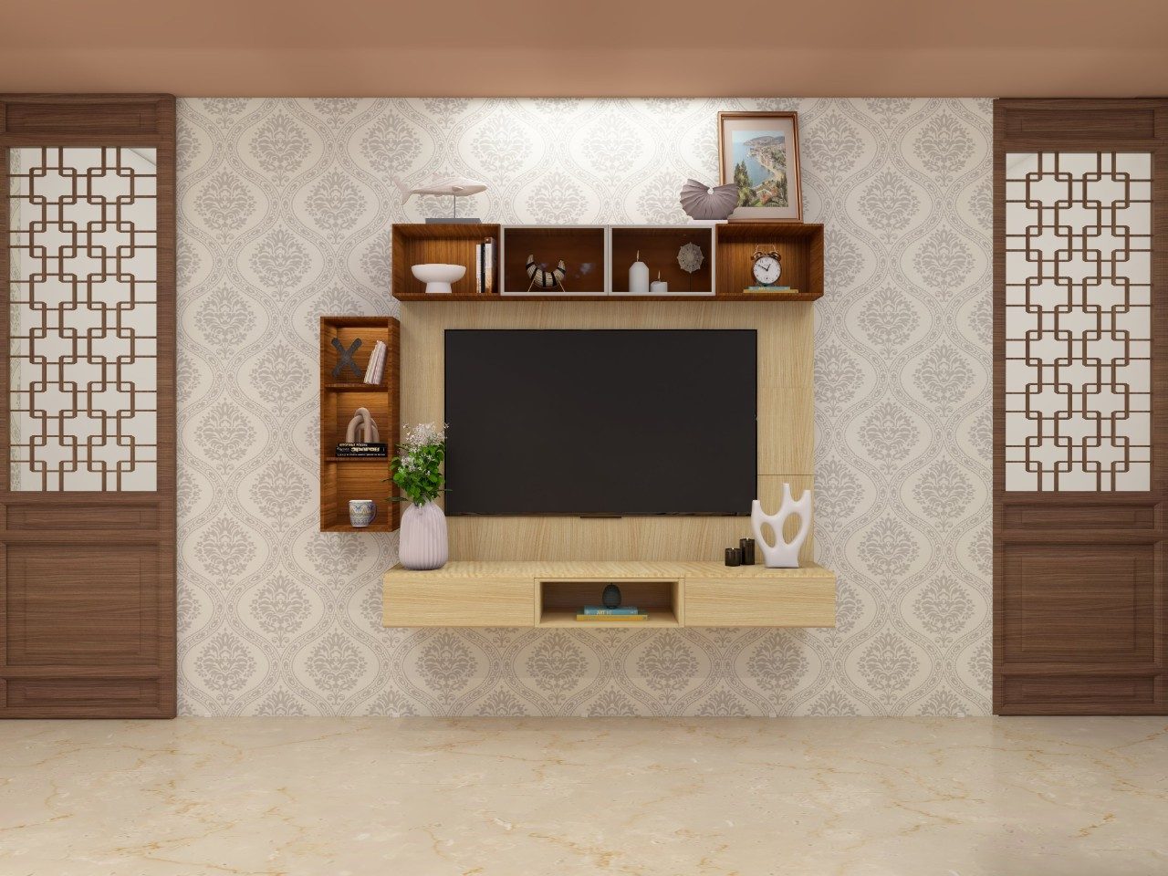 Modern and classic furniture with Asian Paints TV unit - Beautiful Homes