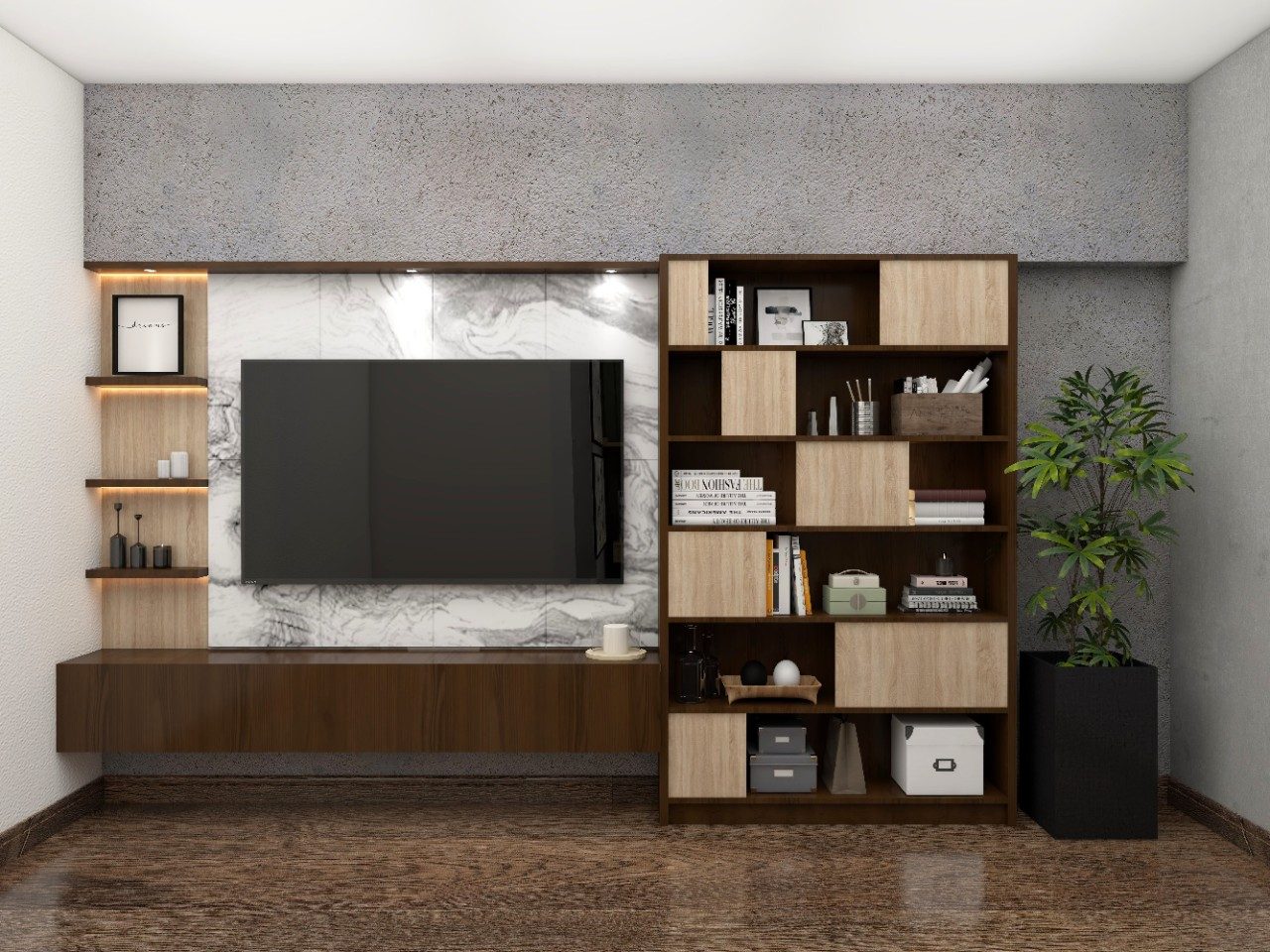 Wooden TV unit with drawers and shelves - Beautiful Homes