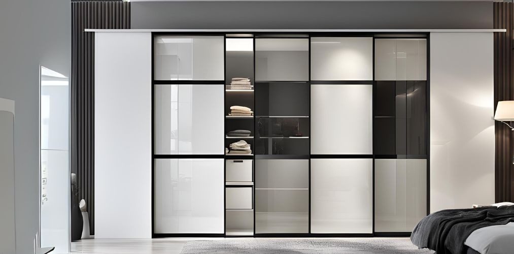 2-door sliding door wardrobe design with glass - Beautiful Homes