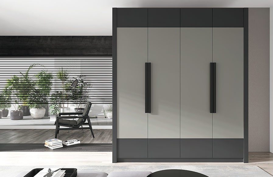 Black and grey modern wardrobe design for more space- Beautiful Homes