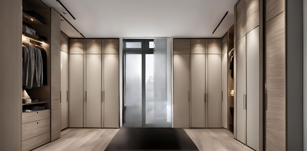 Contemporary floor to ceiling swing wardrobe design - Beautiful Homes