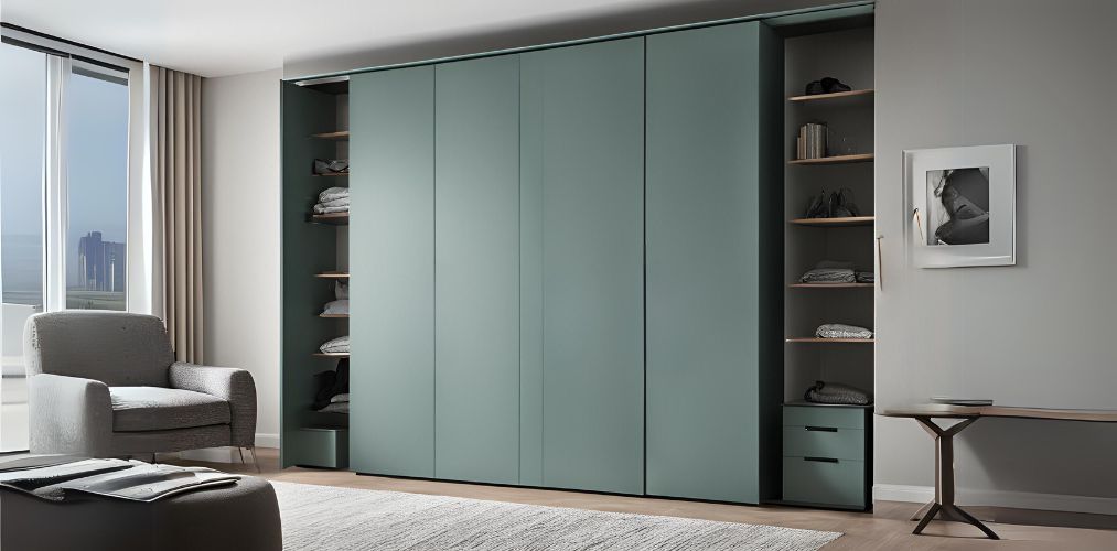 Contemporary wardrobe design in trooper colour - Beautiful Homes