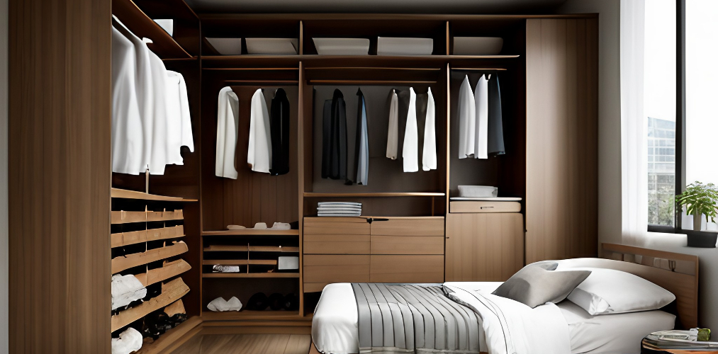 L shape wardrobe design for small bedrooms-BeautifulHomes