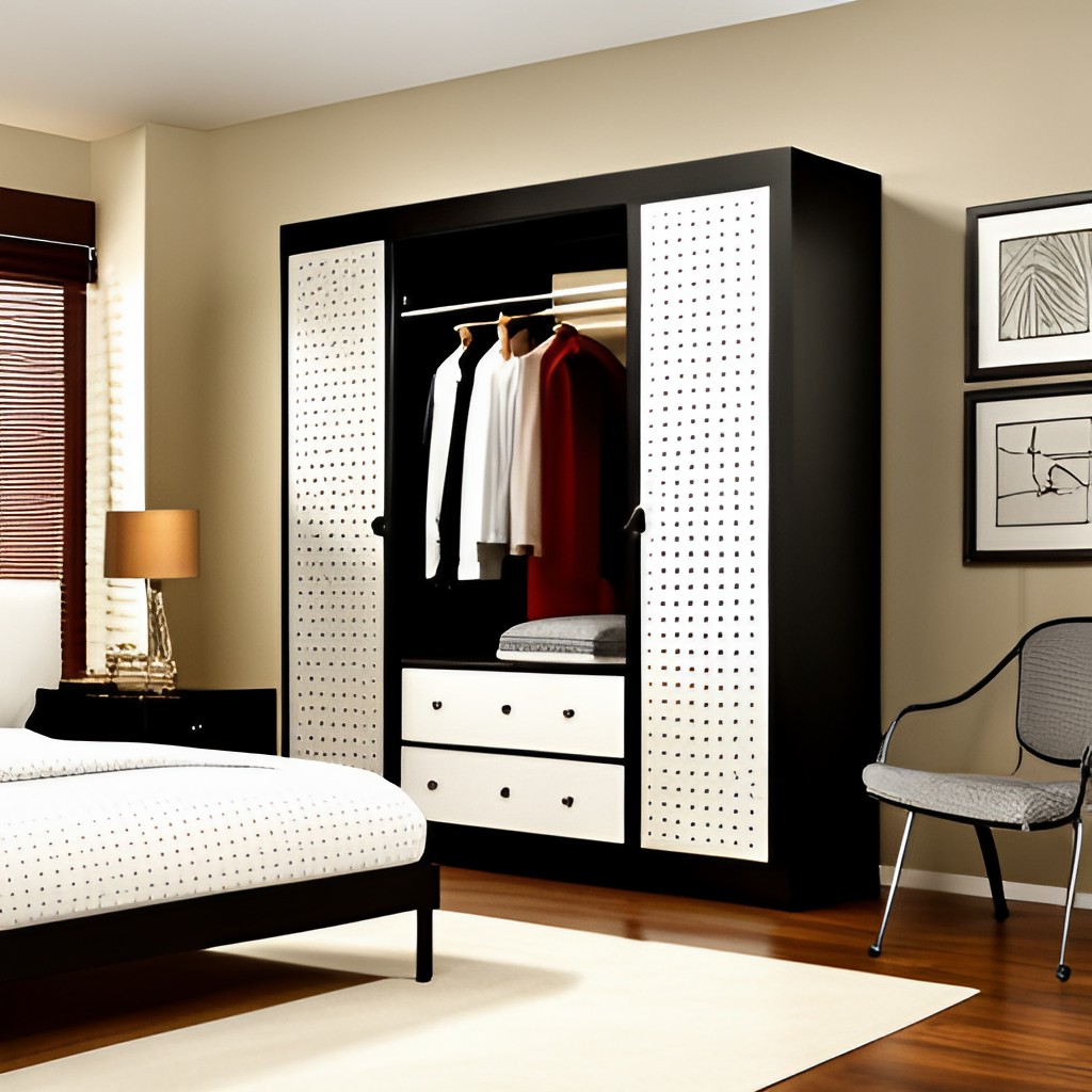 Iron almirah design with white shutters for bedroom-BeautifulHomes