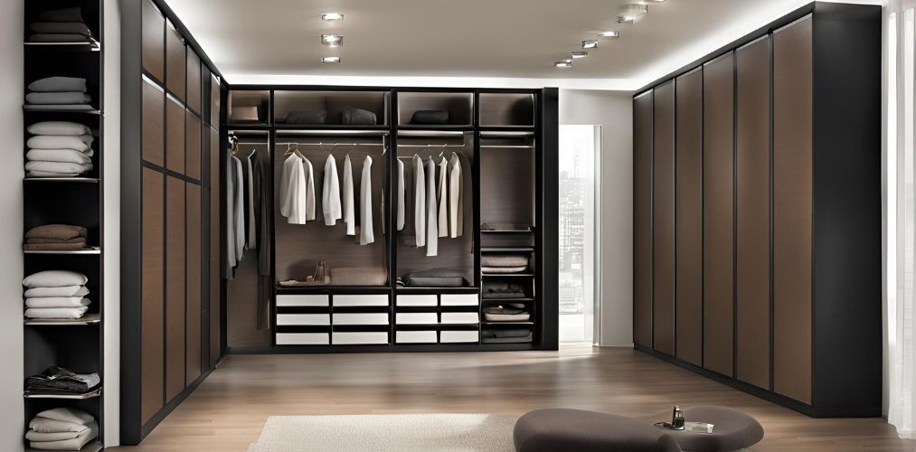 Modern walk-in wardrobe for a luxury bedroom - Beautiful Homes