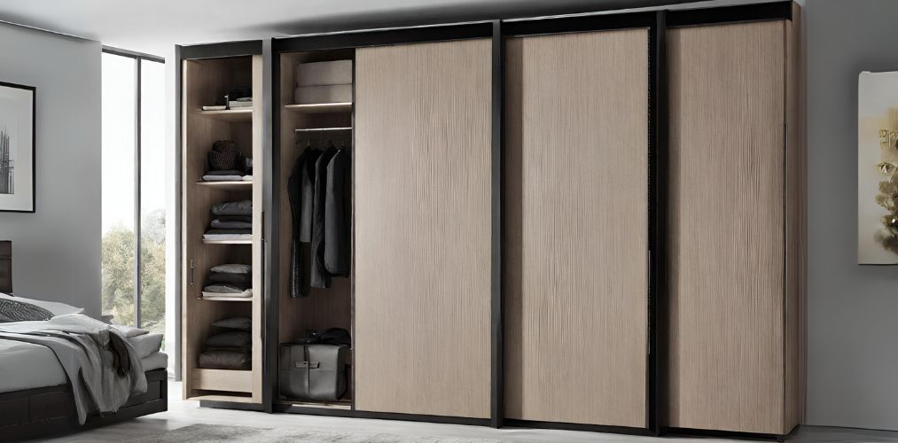 Plywood wardrobe with integrated shelves - Beautiful Homes