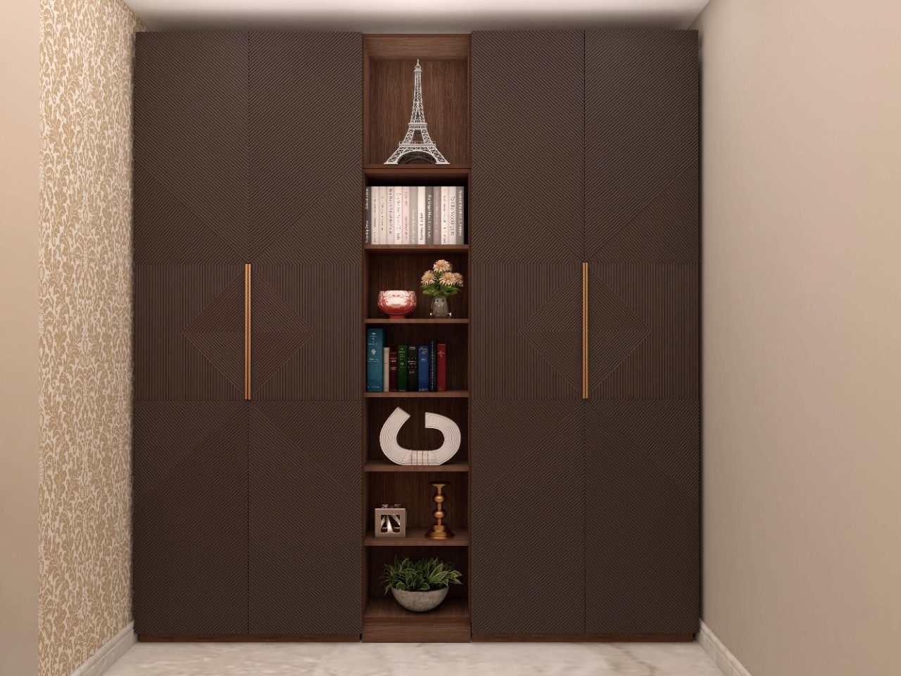 Royal 2.0 wardrobe design with PU finish shutter - Beautiful Homes