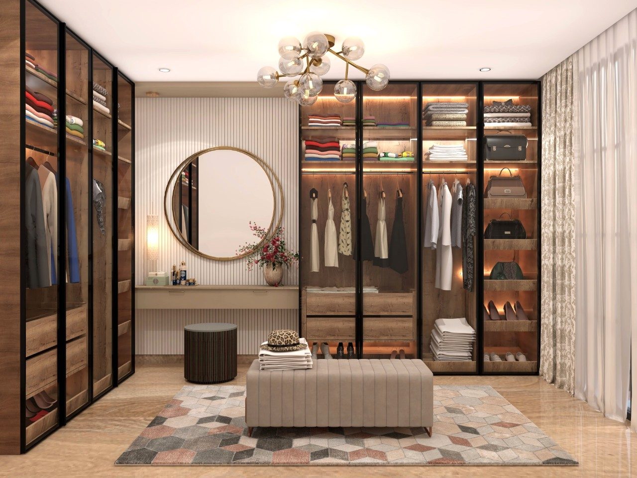 Sleek Raumplus wardrobe with wall-mounted dresser unit - Beautiful Homes