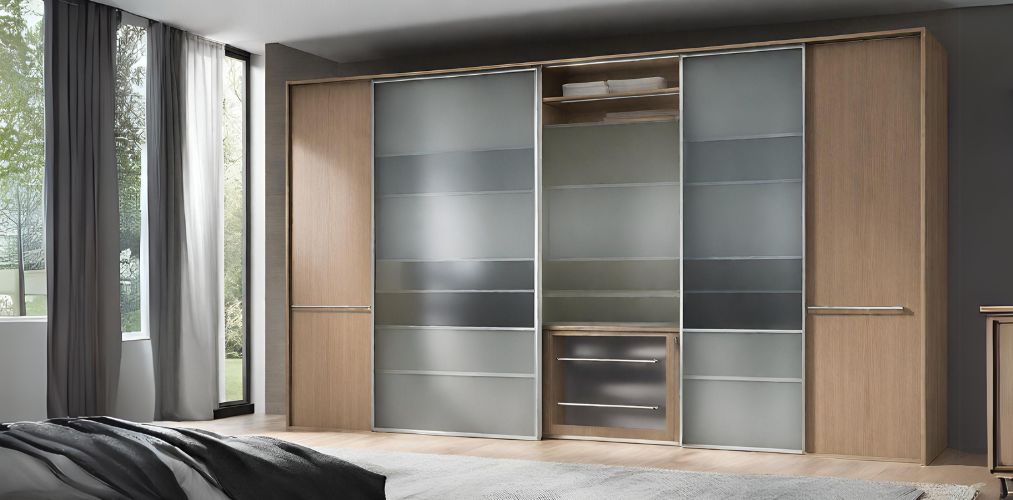 Sliding wardrobe design with frosted glass - Beautiful Homes