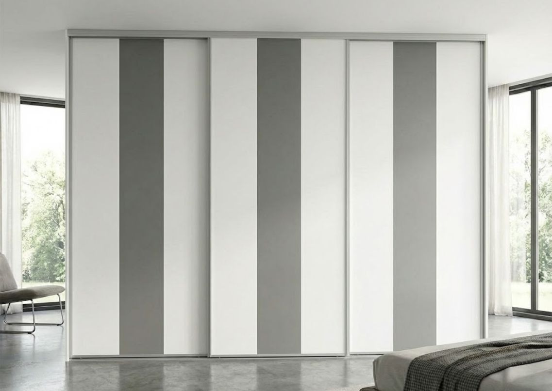 Modern sliding wardrobe with pastel panels - Beautiful Homes