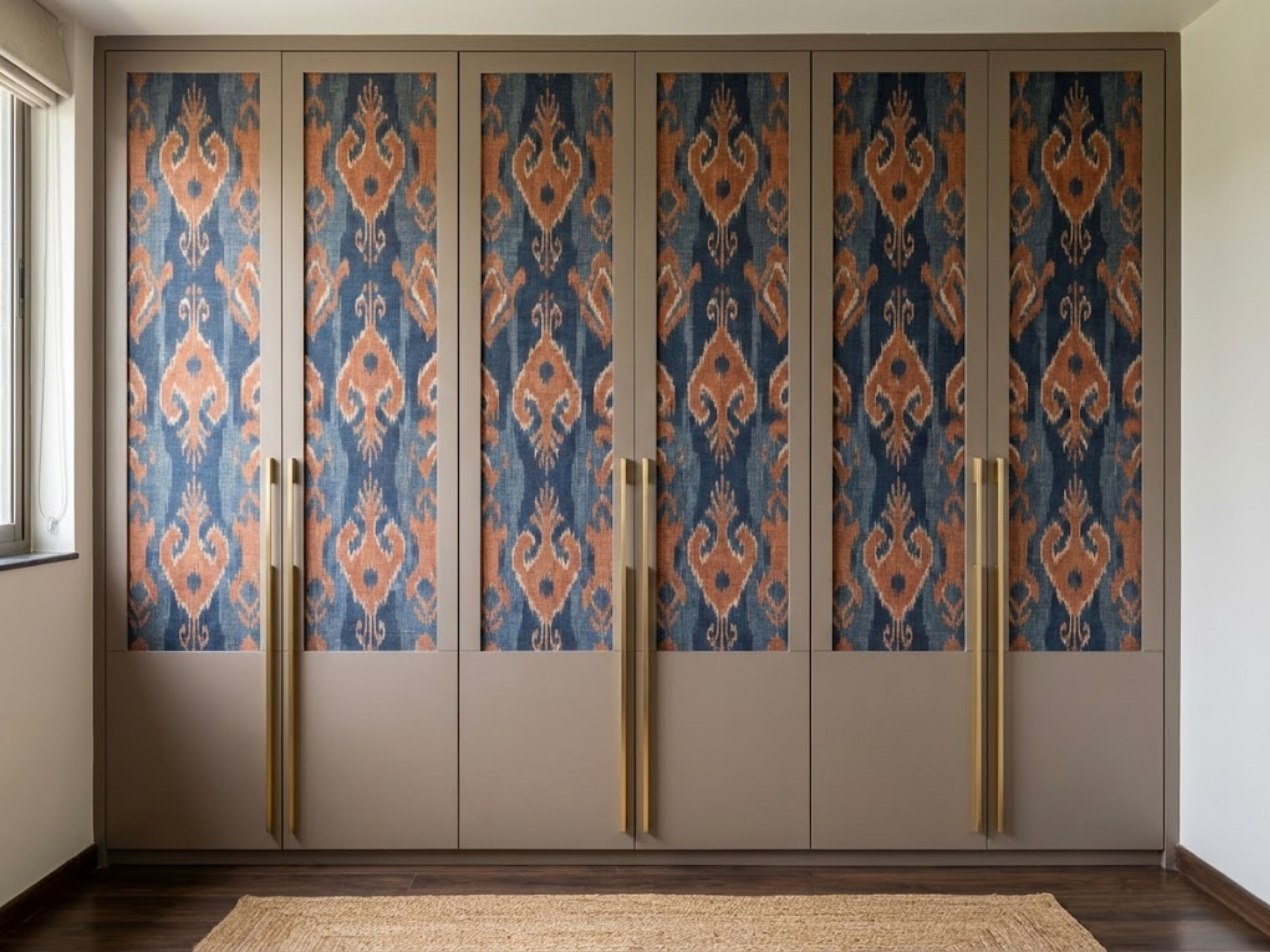 Modern wardrobe with bold printed panels - Beautiful Homes