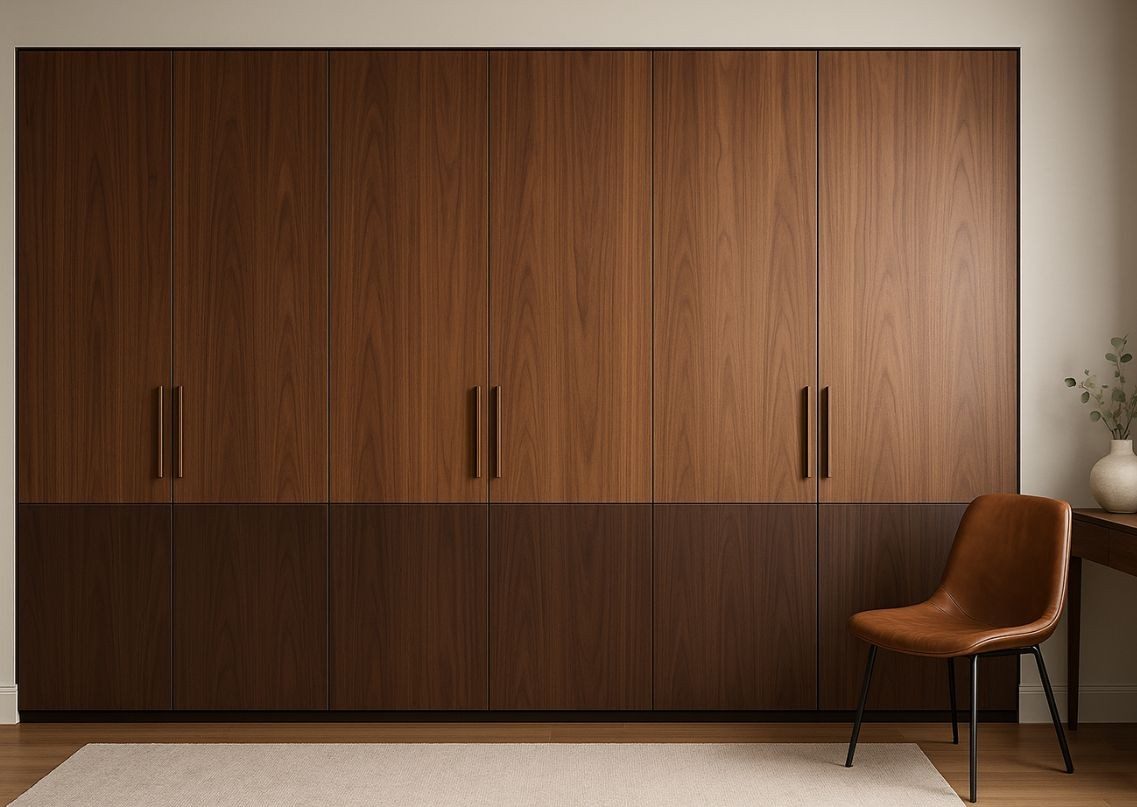 Modern wooden wardrobe with sleek handles - Beautiful Homes