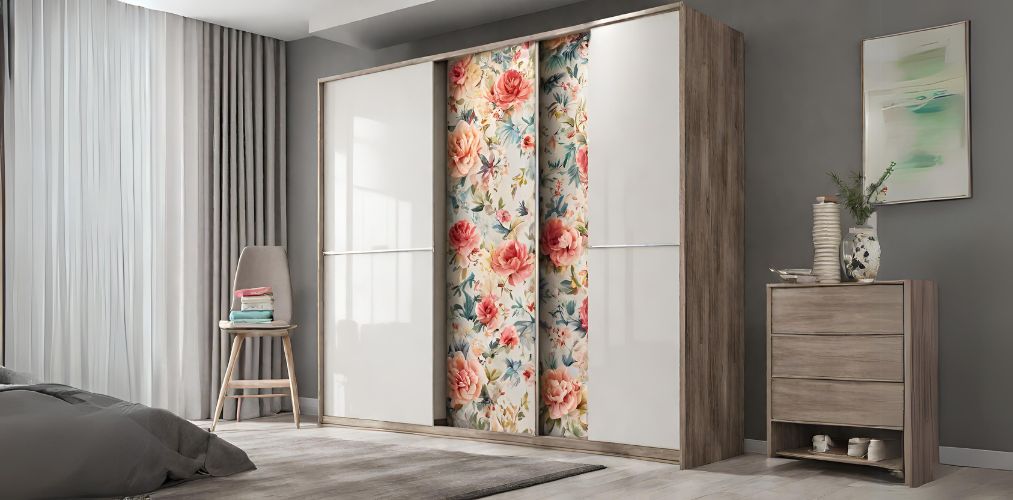 White acrylic cupboard with floral print - Beautiful Homes