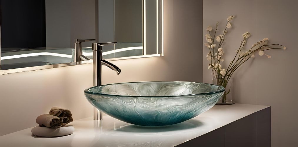 Glass wash basin design for dining room - Beautiful Homes