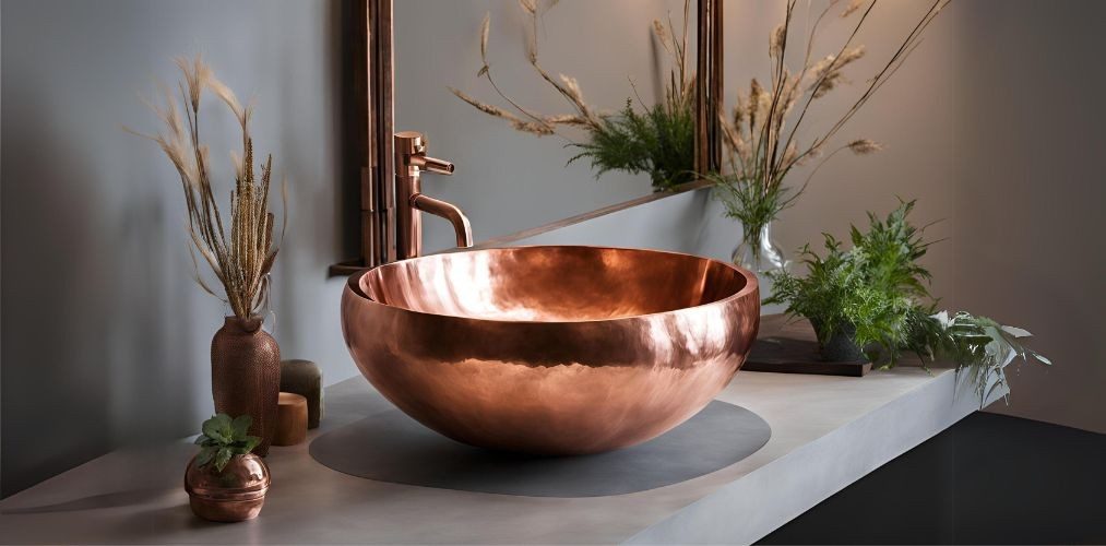 Stunning wash basin made of copper for dining room - Beautiful Homes