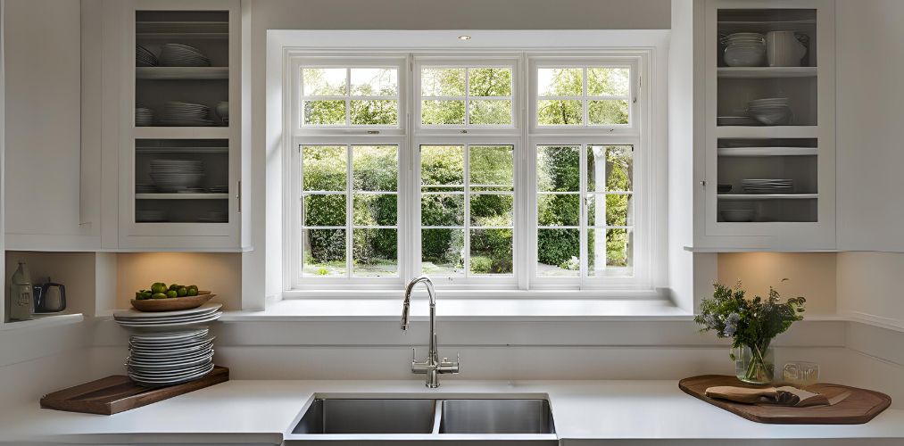 Casement window for a white kitchen - Beautiful Homes