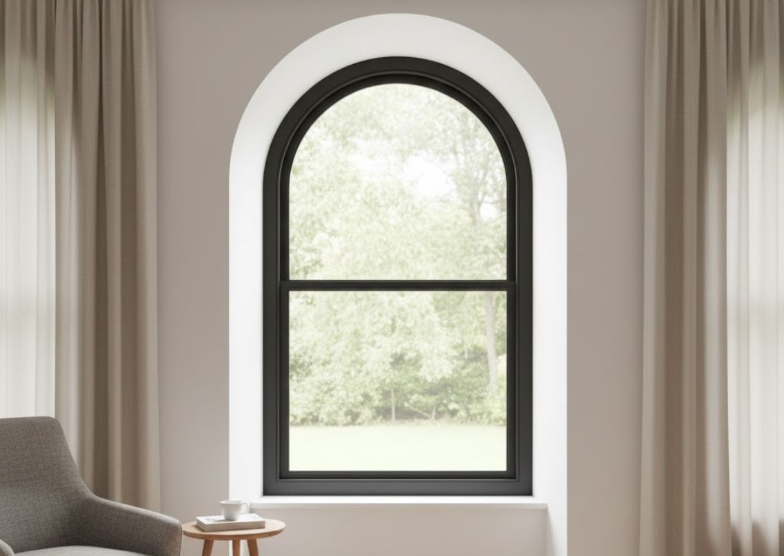 Modern arched window with natural light and décor - Beautiful Homes