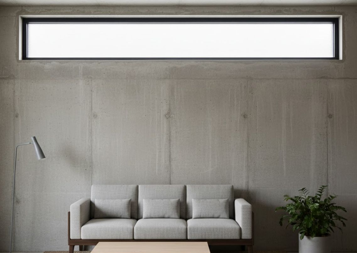 Modern living room with grey sofa and plants - Beautiful Homes