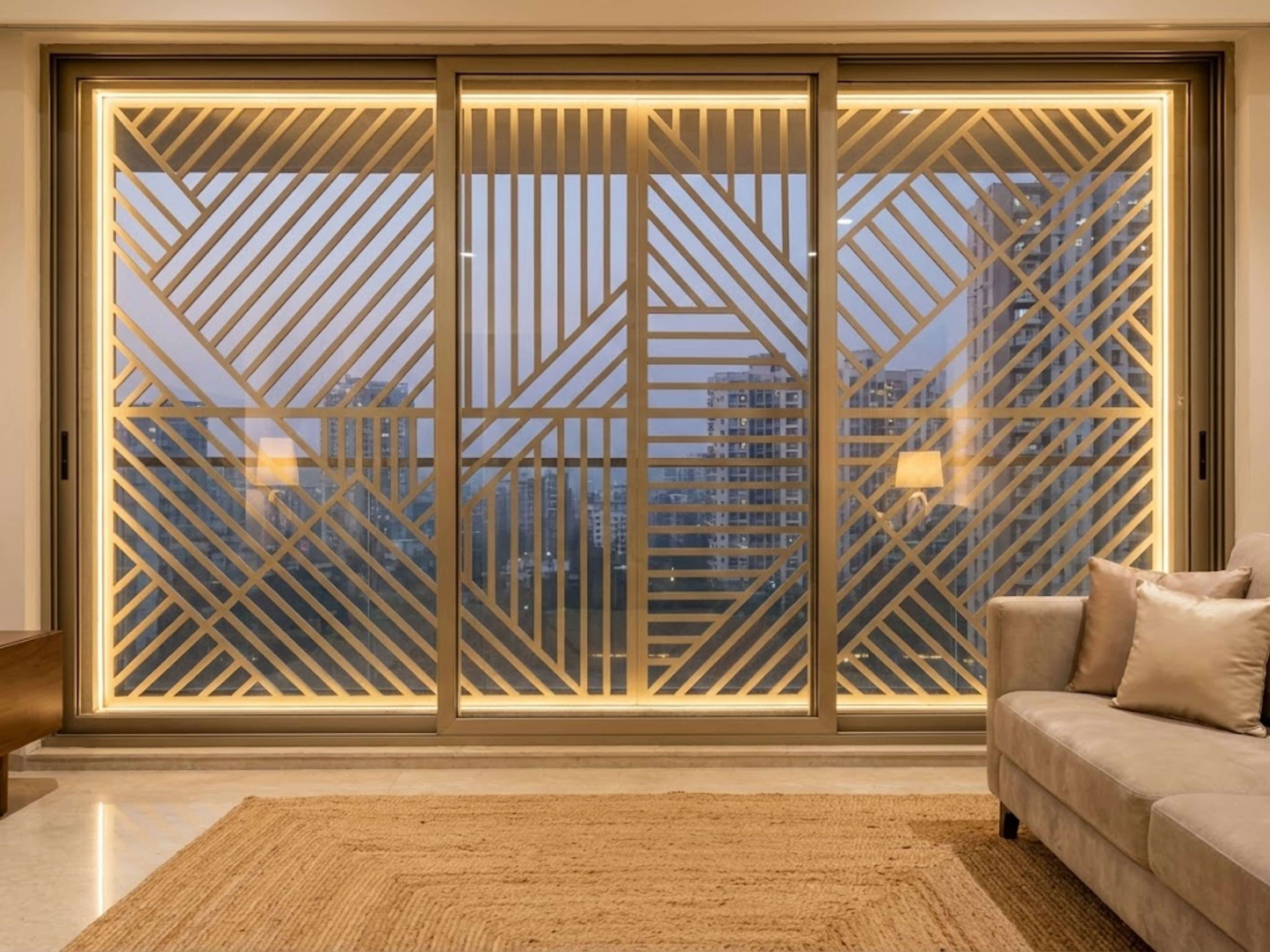 Bedroom with floral grille window and natural light - Beautiful Homes