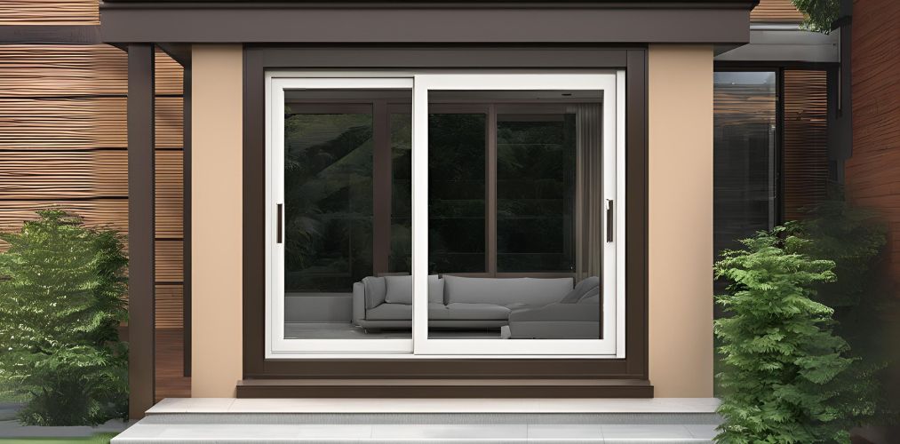 Sliding window with white frame and tinted glass - Beautiful Homes