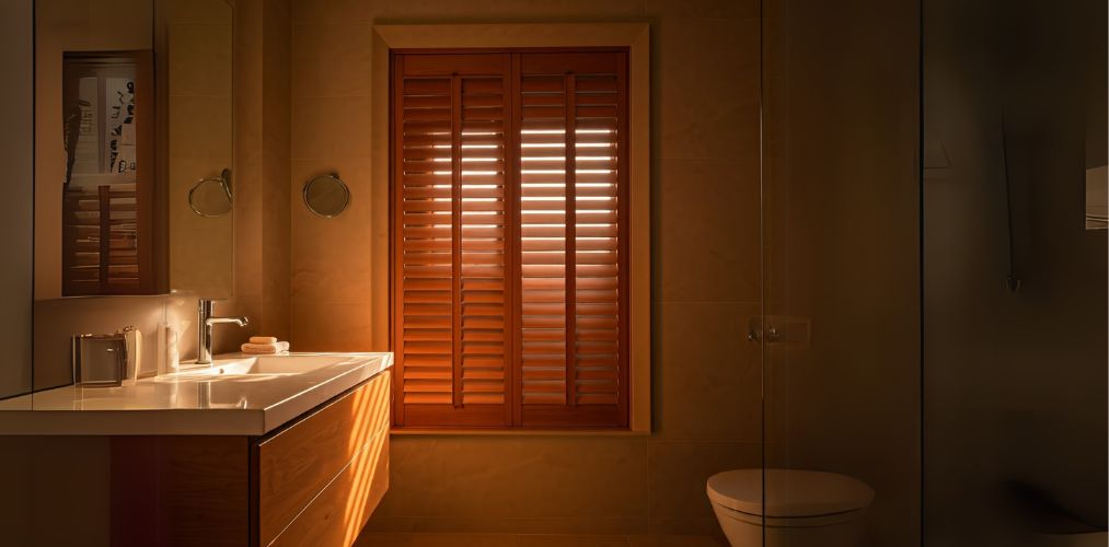 Wooden shutter window for a contemporary bathroom - Beautiful Homes