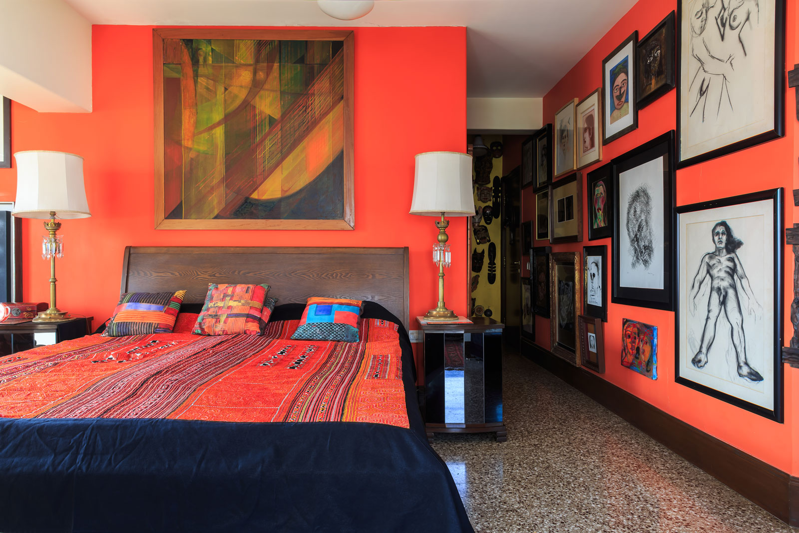 Gallery wall in bedroom interiors - Beautiful Homes