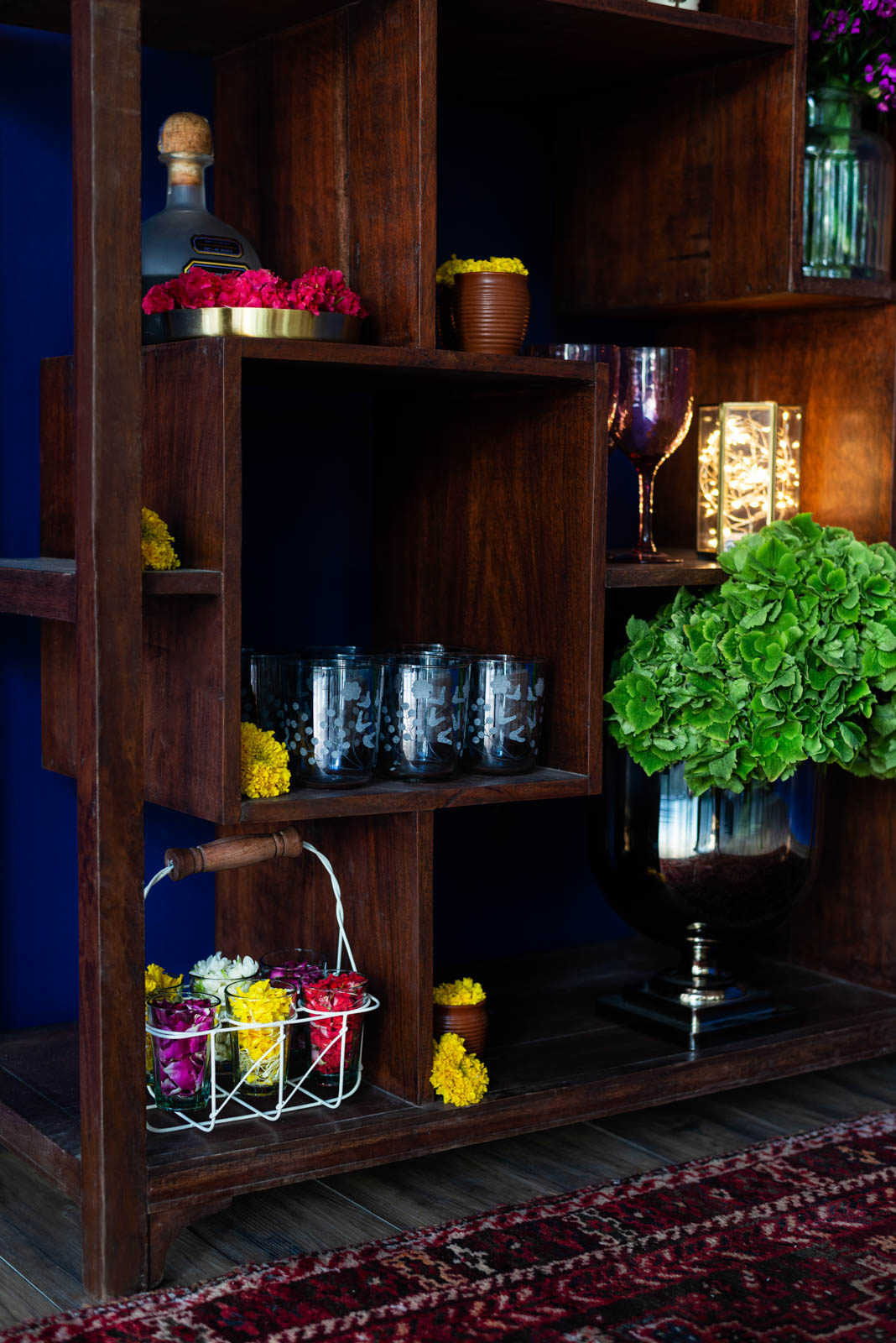 Lay flowers & greenery on furniture design - Beautiful Homes