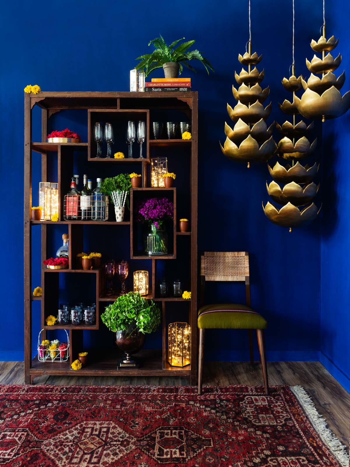 A tall bookshelf can be converted in the bar: Home Décor Ideas - Beautiful Homes