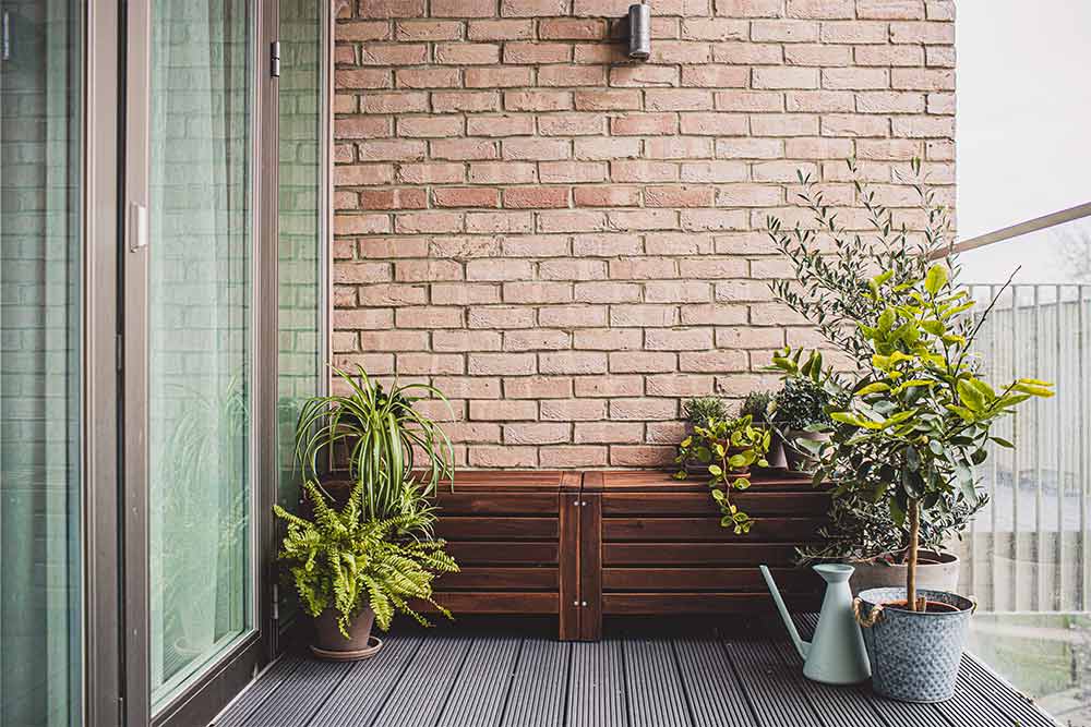 Small balcony brick wall design ideas - Beautiful Homes