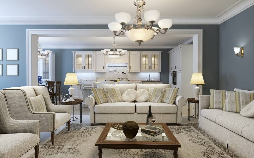 Contemporary living room design for a modern interior design style home - Beautiful Homes