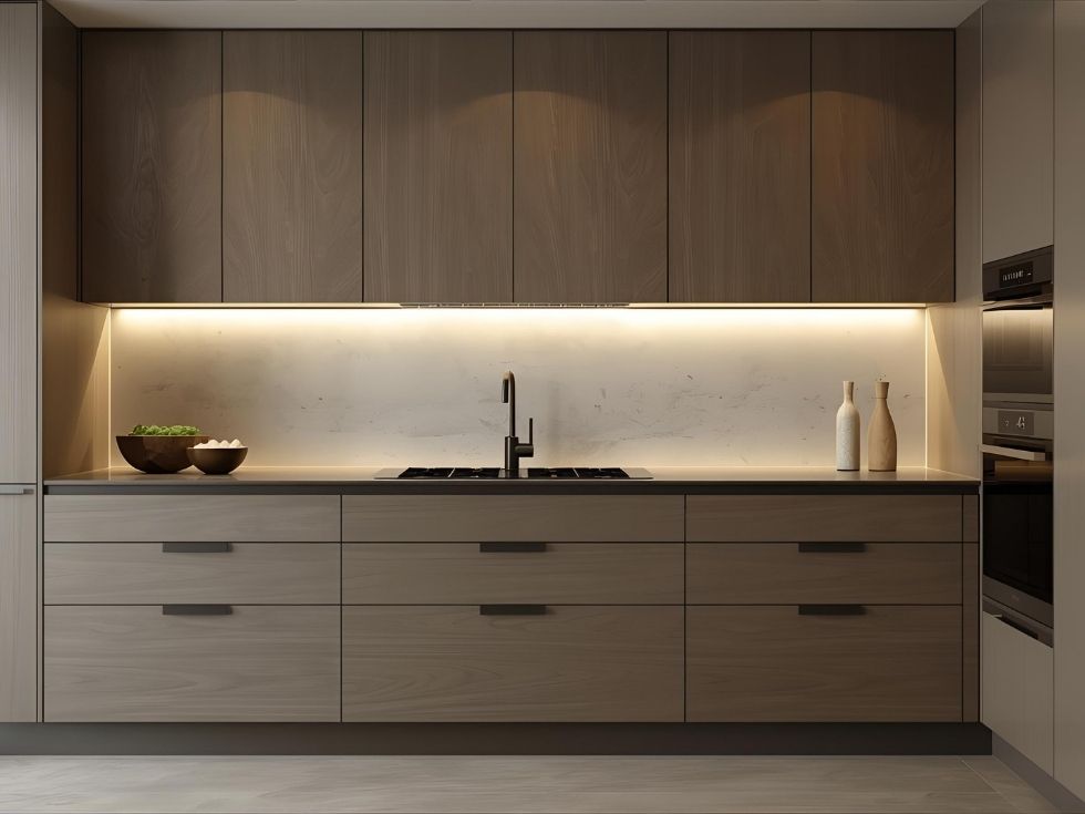 Minimalist cabinets in pantry unit in modular kitchen - Beautiful Homes