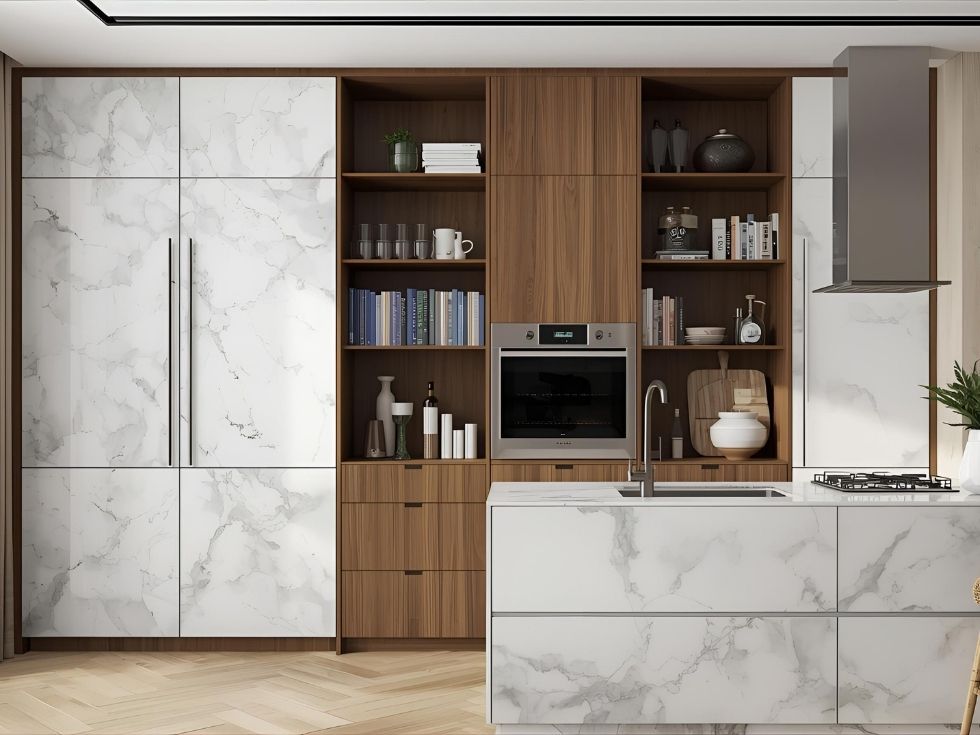 Modular cabinets in pantry for storage - Beautiful Homes