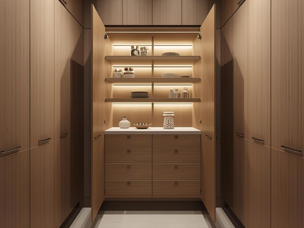 Modern recessed modular kitchen pantry unit - Beautiful Homes