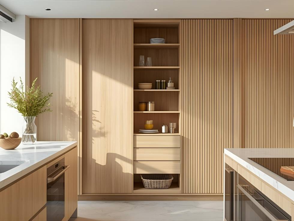 Modern tall pantry unit in modular kitchen - Beautiful Homes