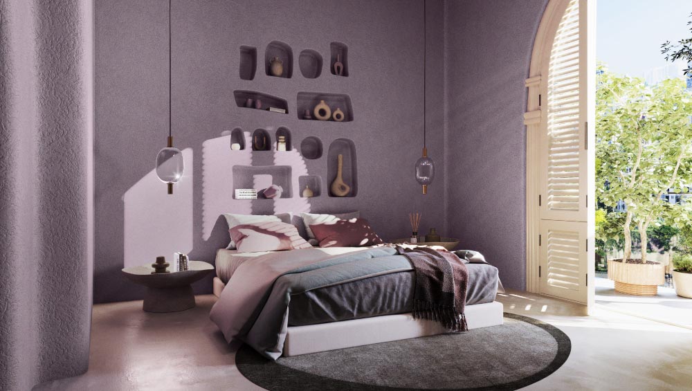 Bedroom In Transcendent Pink Wallpaper - Beautiful Homes