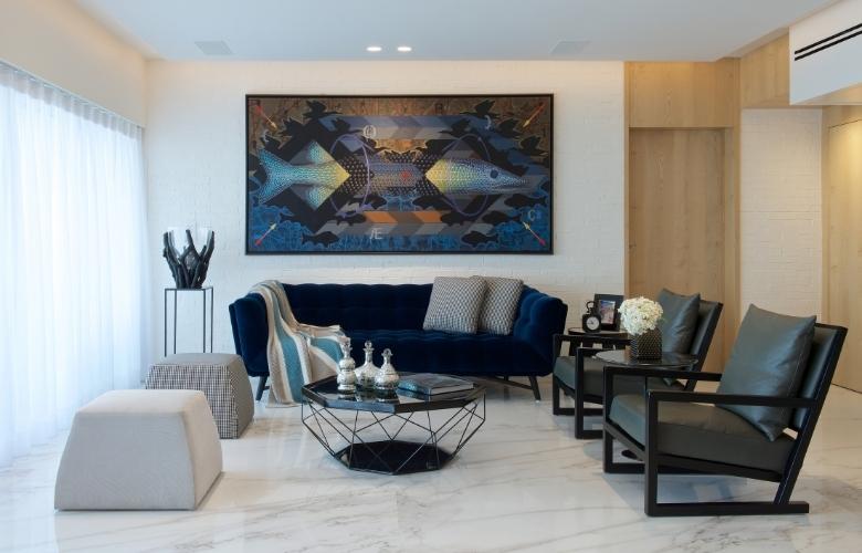 Modern living room floor tiles made of granite tiles - Beautiful Homes