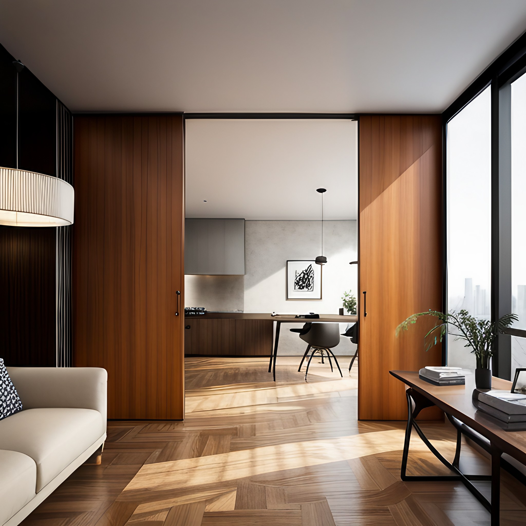 Sliding wooden partition design for your home - Beautiful Homes