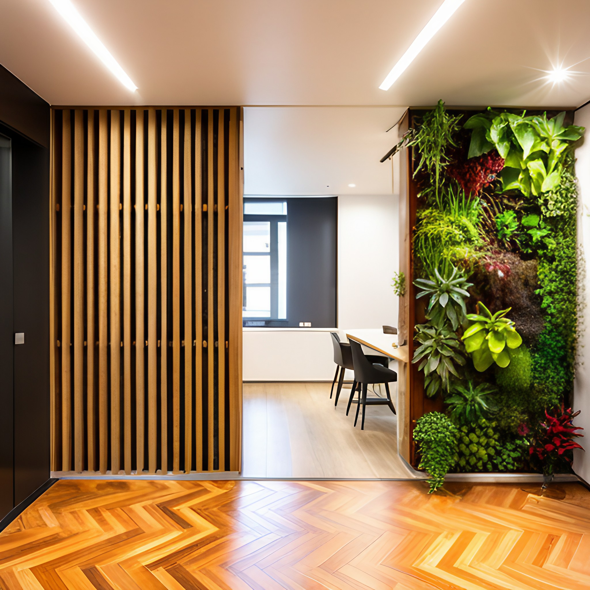 Wooden partition design with vertical garden for your home - Beautiful Homes