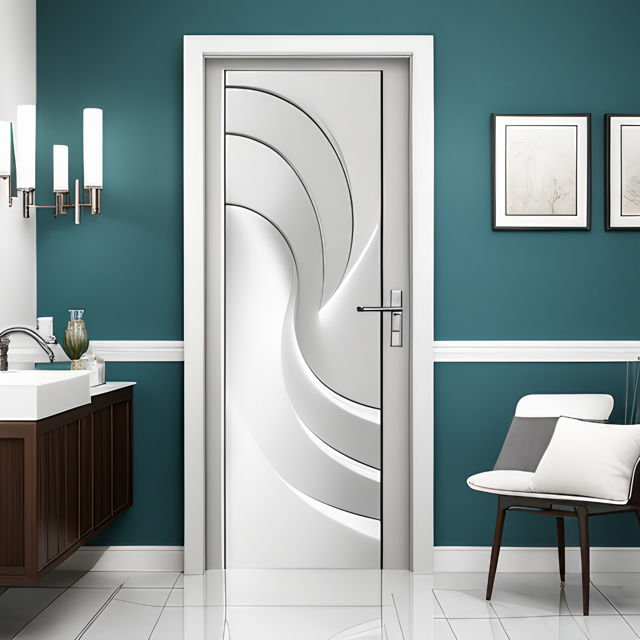 3D PVC bathroom door design - Beautiful Homes