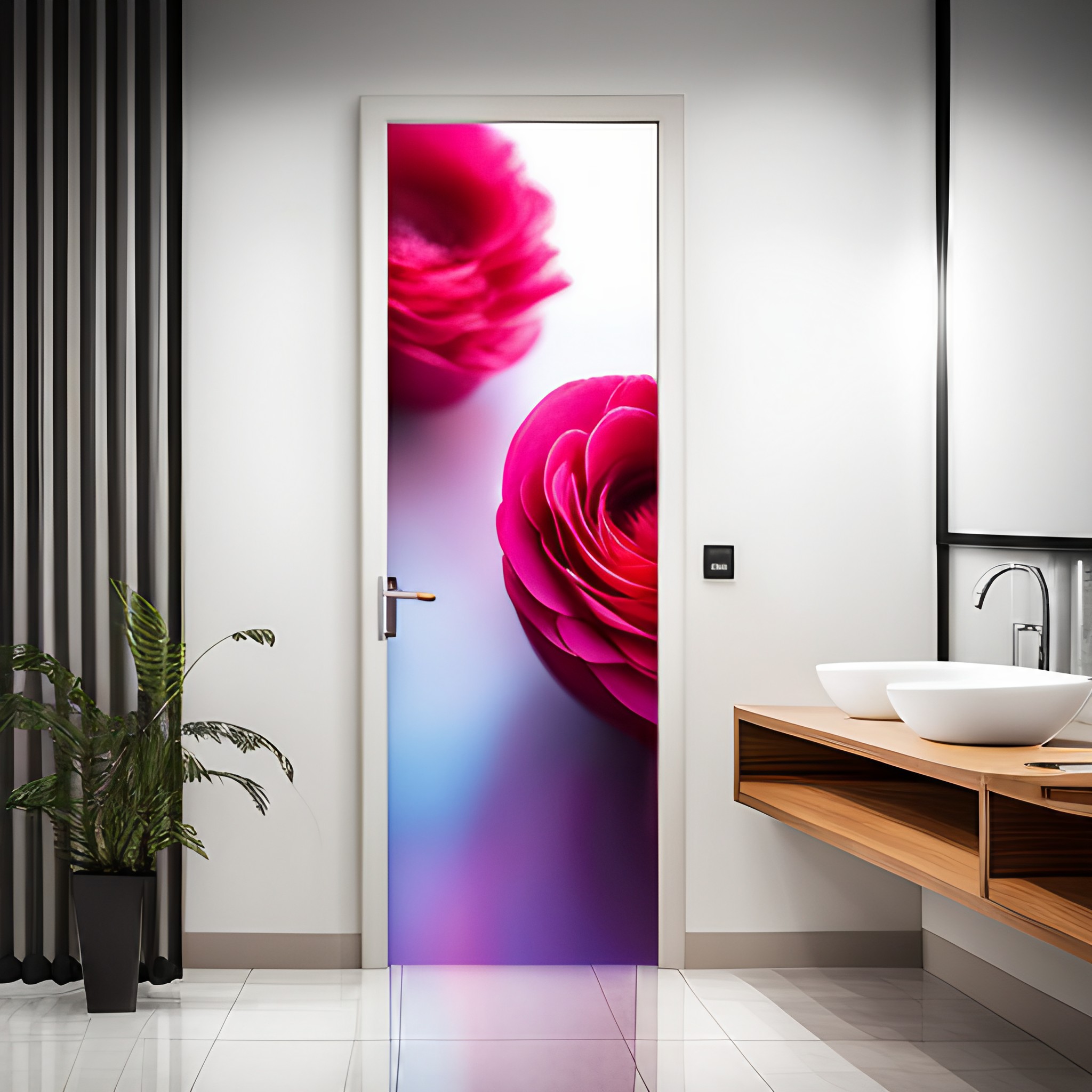 Digital print PVC bathroom door designs - Beautiful Homes