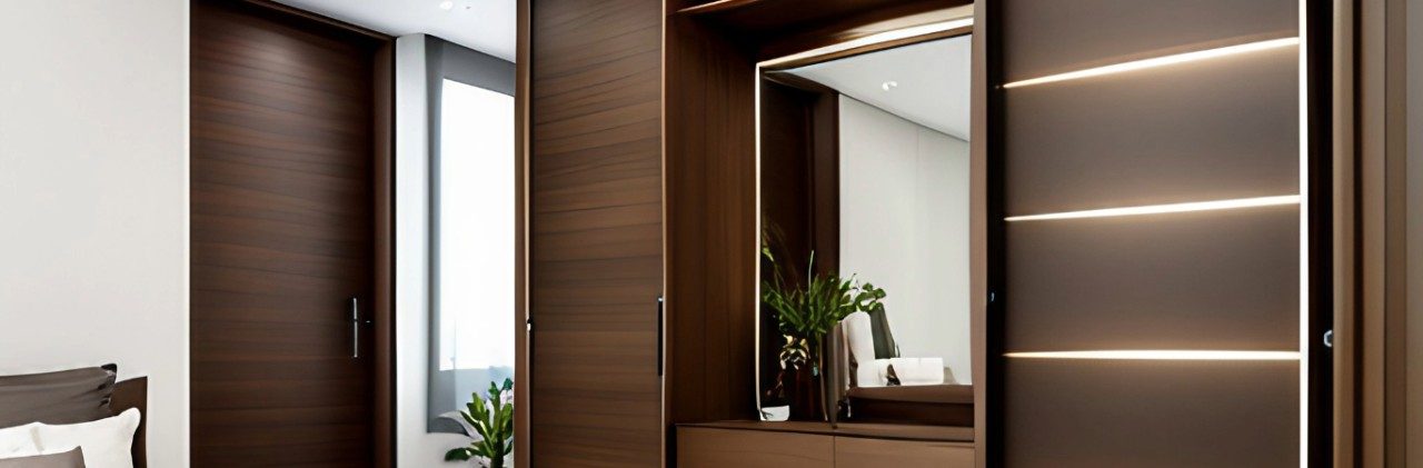 sliding wardrobe with dressing table design - Beautiful Homes