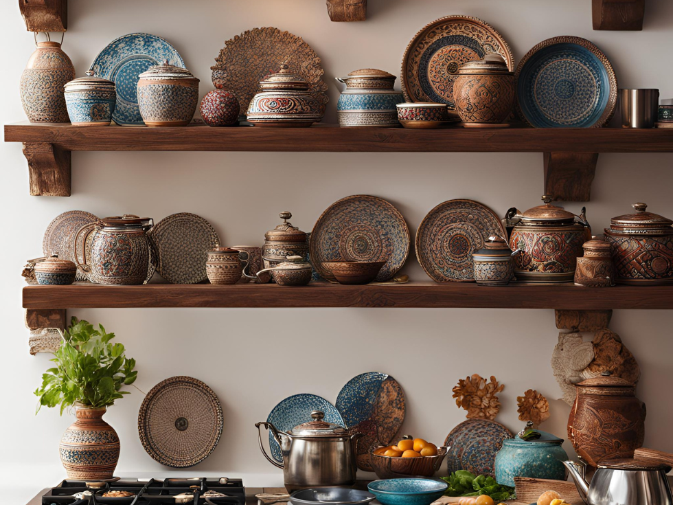 Modern Kitchen with  Indian Handicraft Touches- Beautiful Homes